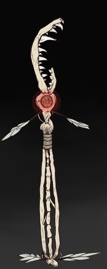 Concept art of the hypothetical weapon made from Linhardt's body