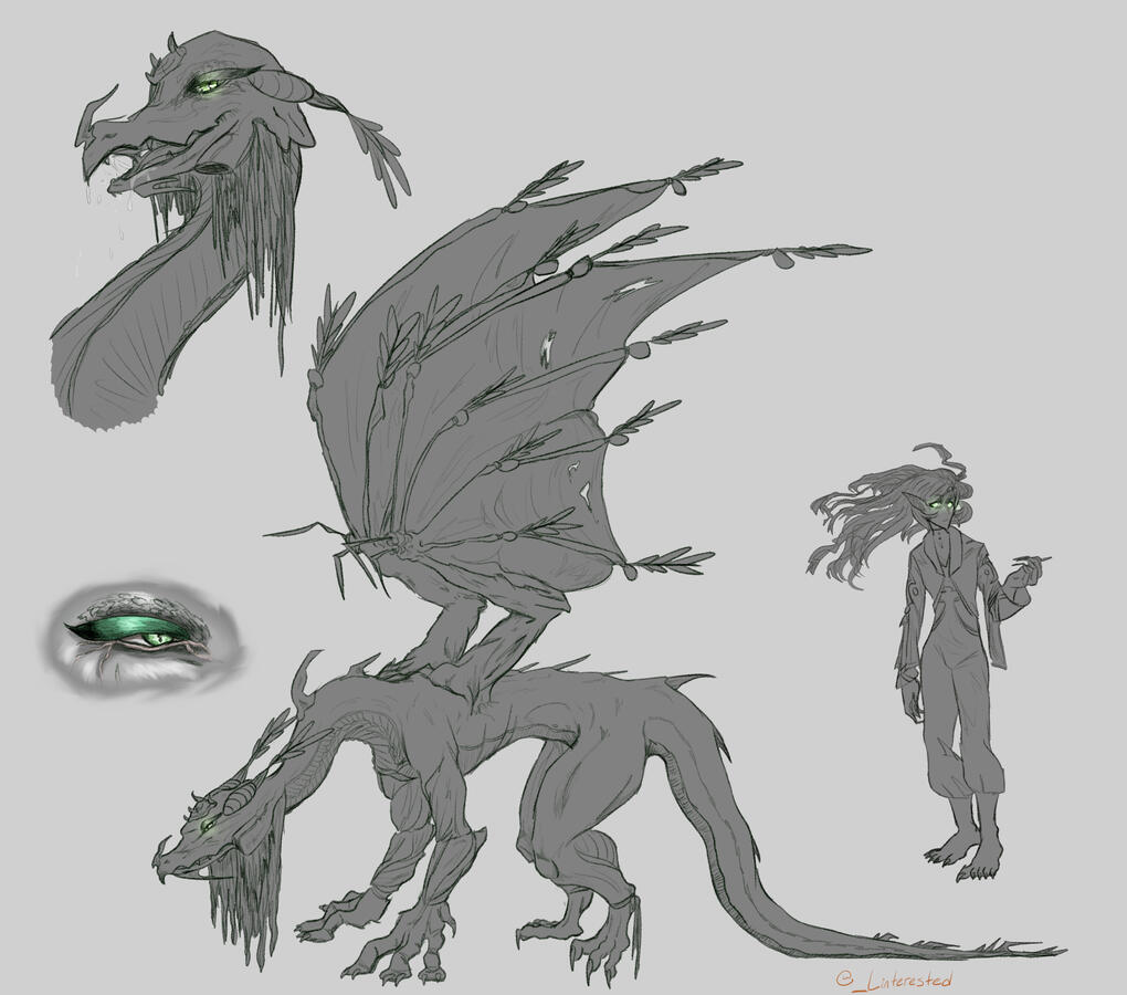 Concept art of Linhardt's hypothetical dragon form